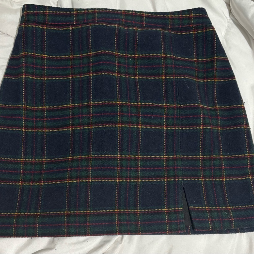 Hollister Navy and Green Plaid Pencil Skirt